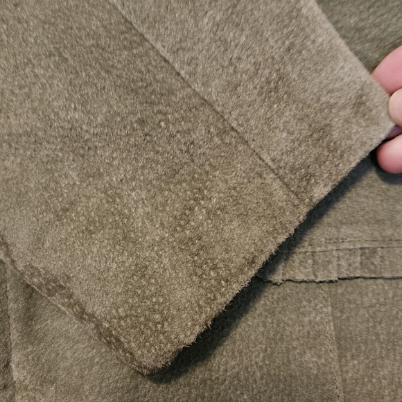 Vintage Live a Little Olive Suede Zip Jacket - Picture 6 of 12